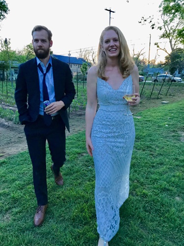 casey and brian walking